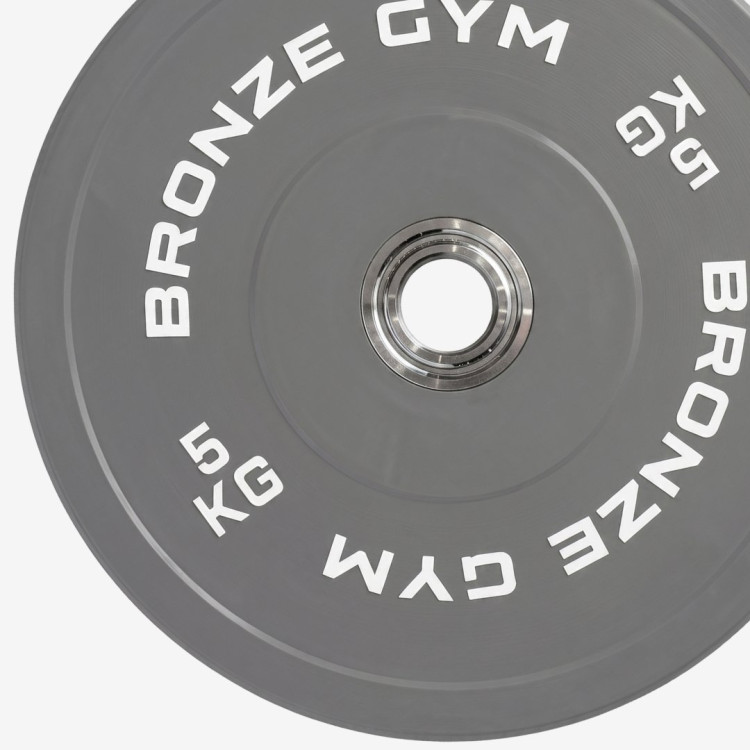 Диск олимпийский BRONZE GYM тяжелоатлетический серый 5 кг