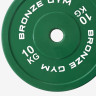 Диск олимпийский BRONZE GYM тяжелоатлетический зеленый 10 кг