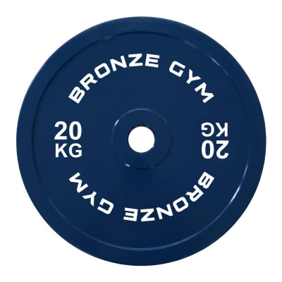Диск олимпийский BRONZE GYM тяжелоатлетический синий 20 кг