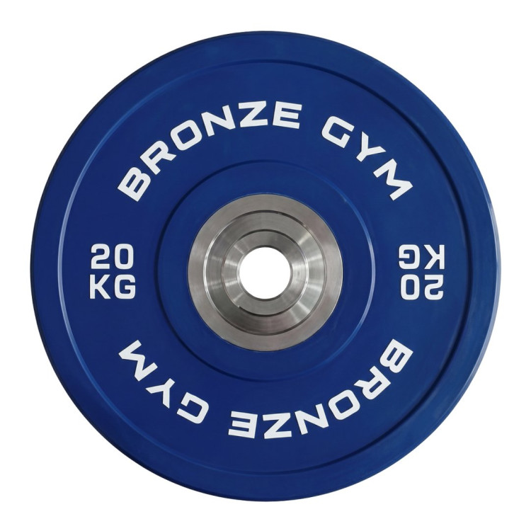 Диск олимпийский BRONZE GYM тяжелоатлетический синий 20 кг