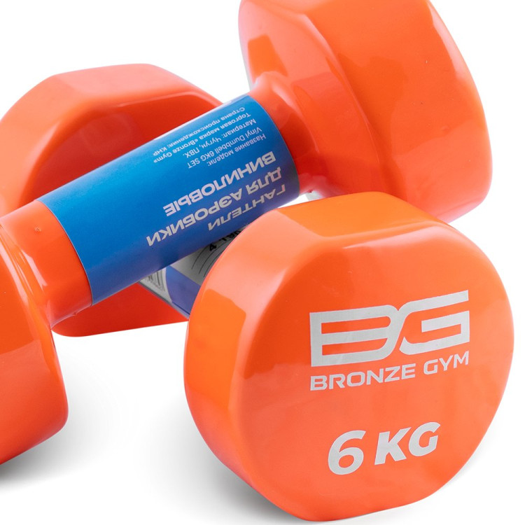 Гантели для аэробики виниловые BRONZE GYM,6 кг., пара