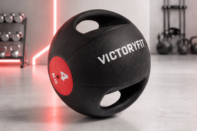 Медбол с хватом 4 кг VictoryFit VF-MBB040