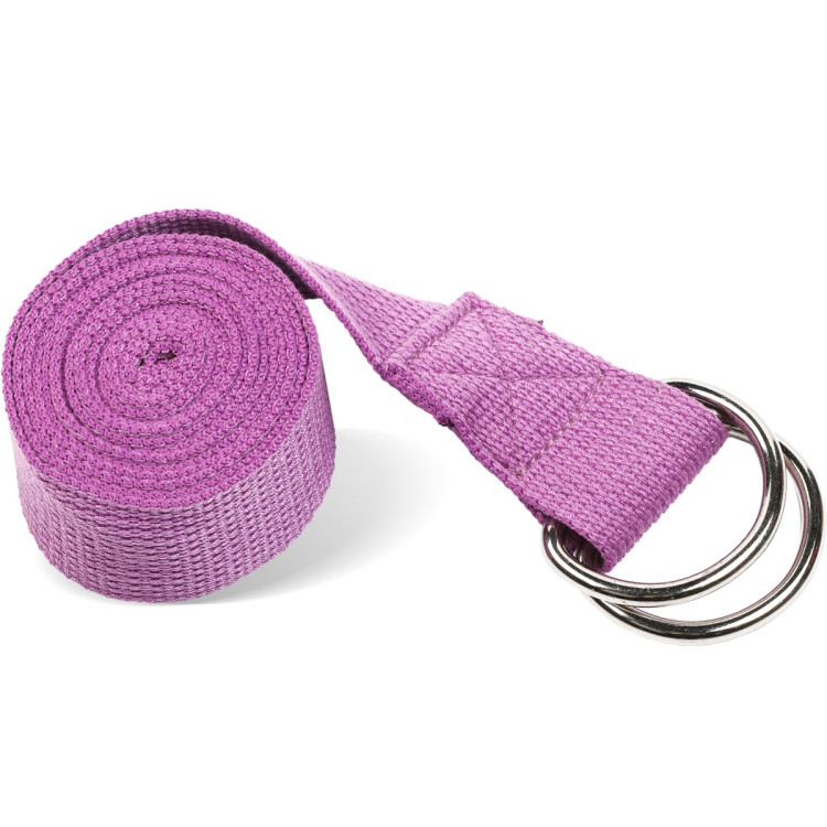 Ремень для йоги с металлическим карабином PRCTZ YOGA STRAP, фиолетовый