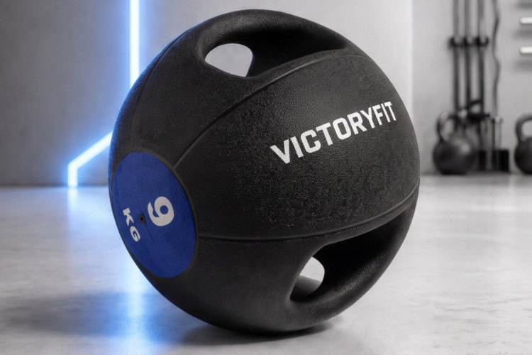 Медбол с хватом 9 кг VictoryFit VF-MBB090