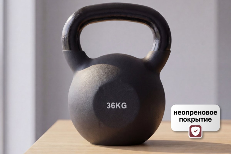 Гиря чугунная неопрен 36 кг (модель: К-5) VictoryFit VF-KN360