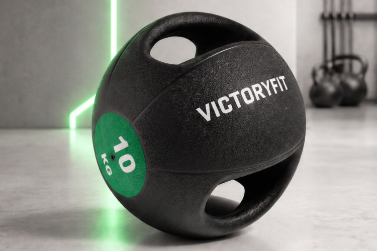 Медбол с хватом 10 кг VictoryFit VF-MBB100