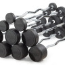 Штанга неразборная обрезиненная 30 кг. Изогнутый гриф. VictoryFit VF-DX5300