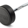Штанга неразборная обрезиненная 20 кг. Изогнутый гриф. VictoryFit VF-DX5200