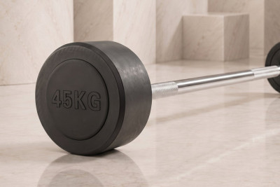 Штанга неразборная обрезиненная 45 кг. Прямой гриф. VictoryFit VF-DX4450