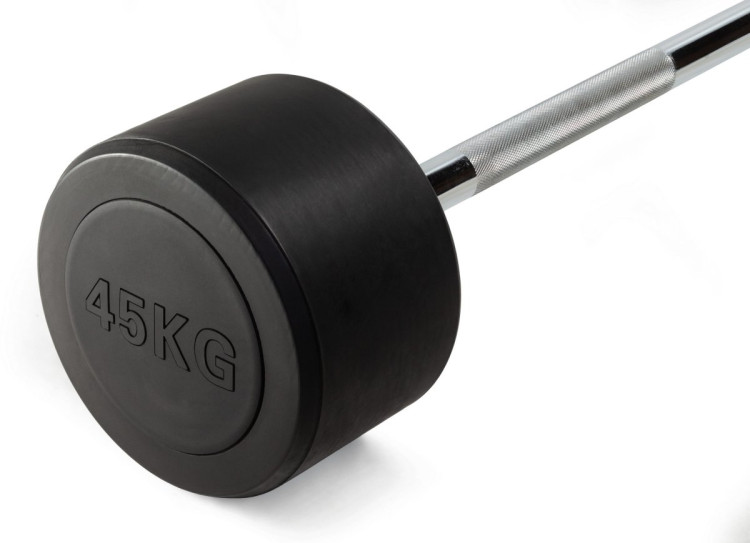Штанга неразборная обрезиненная 45 кг. Прямой гриф. VictoryFit VF-DX4450