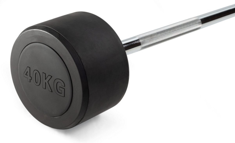 Штанга неразборная обрезиненная 40 кг. Прямой гриф. VictoryFit VF-DX4400