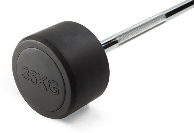 Штанга неразборная обрезиненная 35 кг. Прямой гриф. VictoryFit VF-DX4350