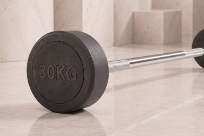 Штанга неразборная обрезиненная 30 кг. Прямой гриф. VictoryFit VF-DX4300