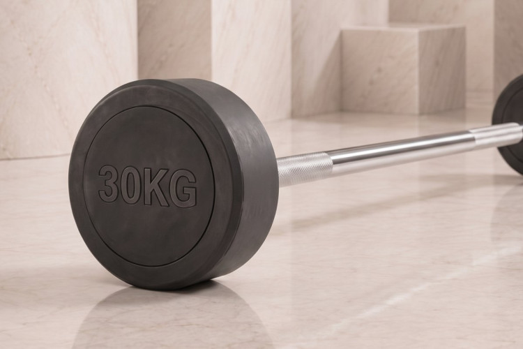 Штанга неразборная обрезиненная 30 кг. Прямой гриф. VictoryFit VF-DX4300