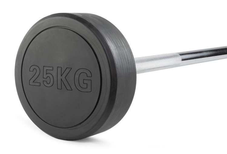 Штанга неразборная обрезиненная 25 кг. Прямой гриф. VictoryFit VF-DX4250