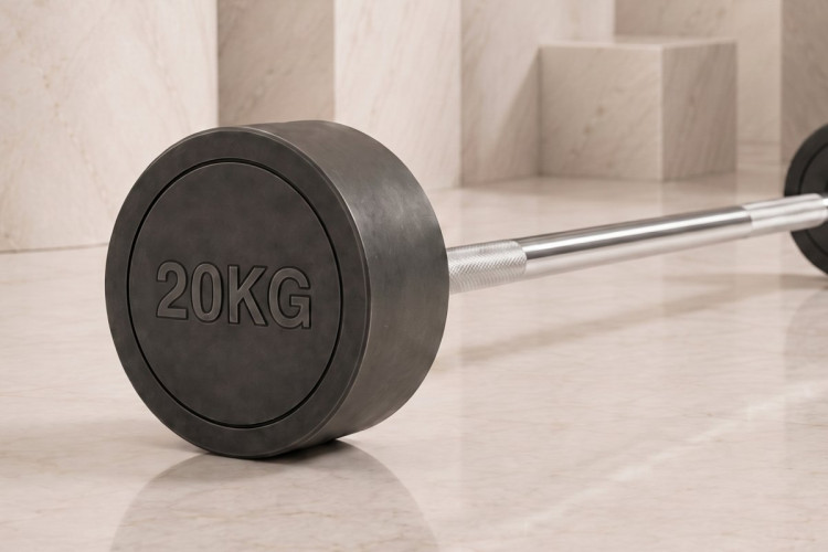 Штанга неразборная обрезиненная 20 кг. Прямой гриф. VictoryFit VF-DX4200