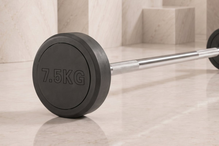 Штанга неразборная обрезиненная 7,5 кг. Прямой гриф. VictoryFit VF-DX4075