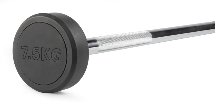Штанга неразборная обрезиненная 7,5 кг. Прямой гриф. VictoryFit VF-DX4075