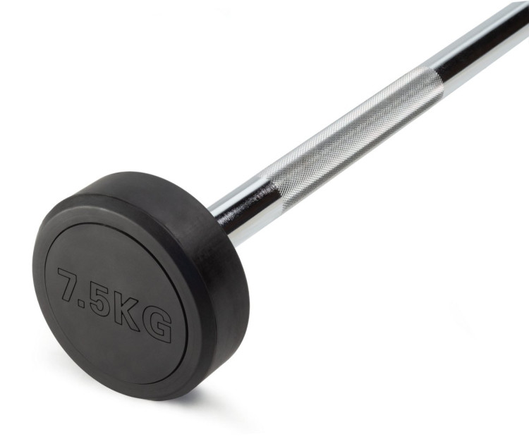 Штанга неразборная обрезиненная 7,5 кг. Прямой гриф. VictoryFit VF-DX4075