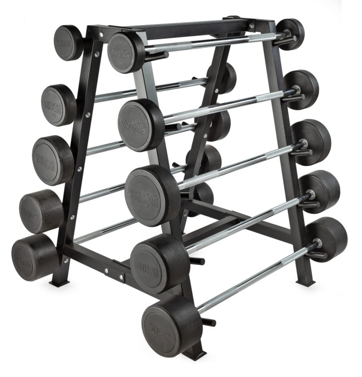 Штанга неразборная обрезиненная 7,5 кг. Прямой гриф. VictoryFit VF-DX4075
