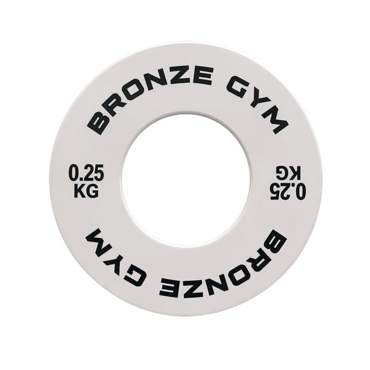 Диск калиброванный BRONZE GYM для пауэрлифтинга белый 0,25 кг