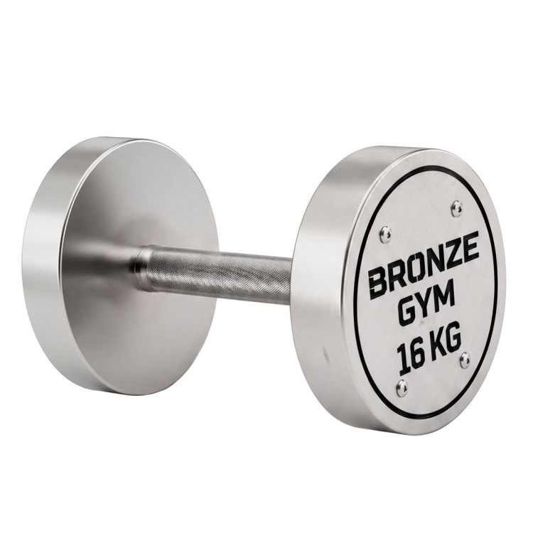 Набор стальных гантелей BRONZE GYM, 12-30 кг - 10 пар, шаг 2 кг