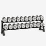 Набор стальных гантелей BRONZE GYM, 12-30 кг - 10 пар, шаг 2 кг