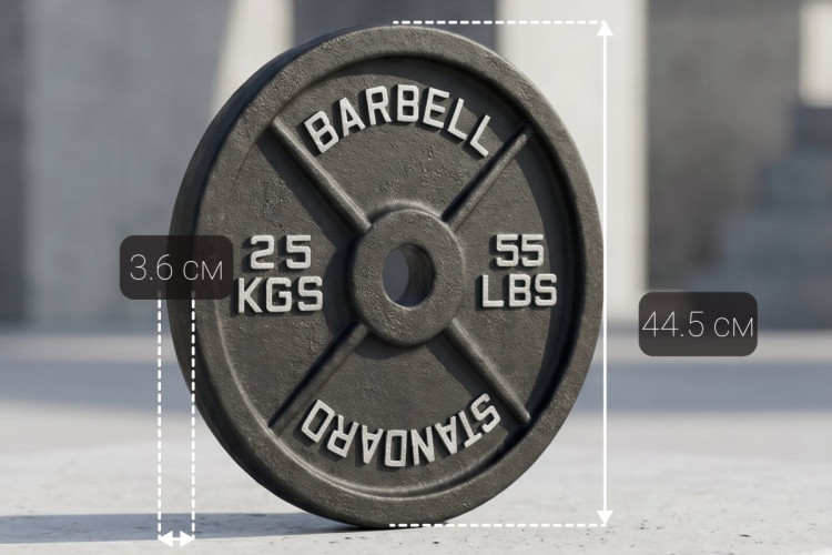 Диск 51 мм. чугунный окрашенный 25 кг, VictoryFit VF-SC512500