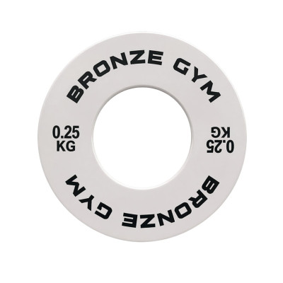 Диск калиброванный BRONZE GYM для пауэрлифтинга белый 0,25 кг