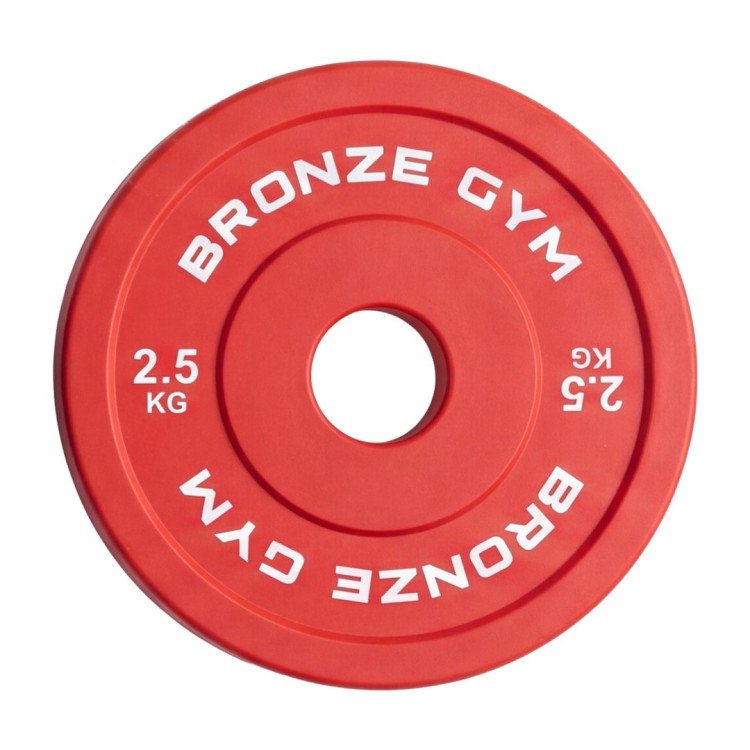 Диск олимпийский BRONZE GYM тяжелоатлетический красный 2,5 кг
