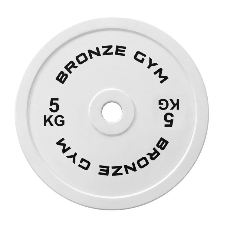 Диск калиброванный BRONZE GYM для пауэрлифтинга белый 5 кг