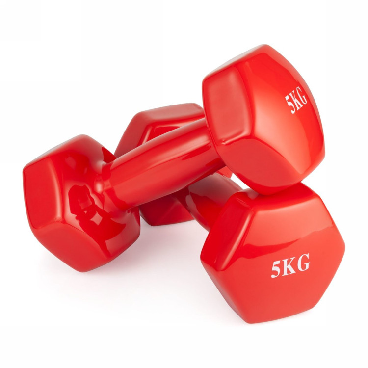 Гантель неразборная 5 кг. винил (2 штуки) VictoryFit VF-DV050-2