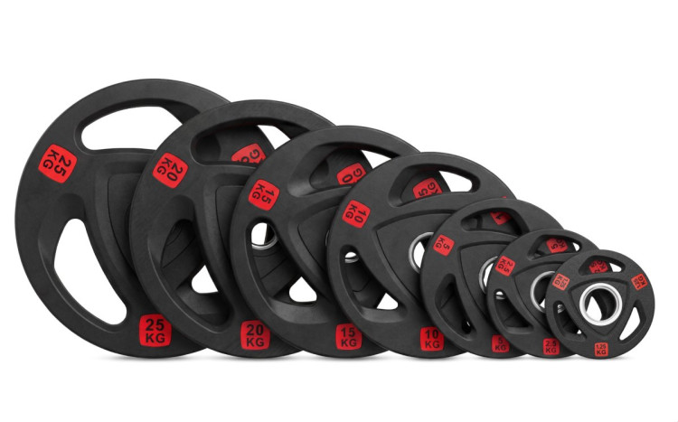 Диск 51 мм. NEO обрезиненный с 3-мя хватами 5 кг, VictoryFit VF-ST51050